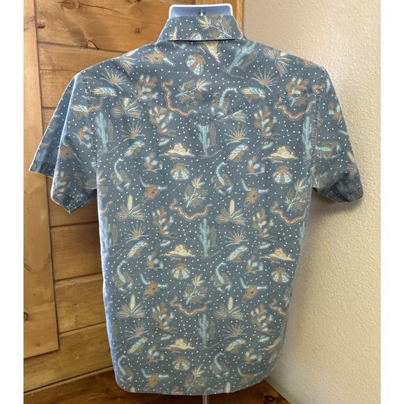 Howler Brothers Men’s Small Pearl Snap Southwestern Shirt Cacti Snake Scorpion - Picture 3 of 9